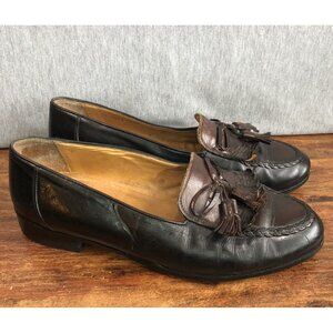 Johnston & Murphy Men SZ 10.5 M Made in Italy Brown Kiltie‎ Tassel Loafer Shoes
